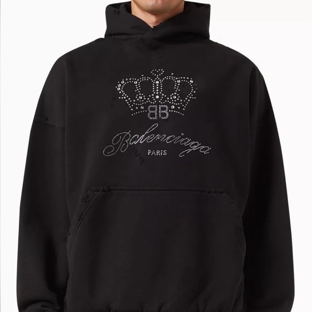 Black Rhinestone Crown Hoodie